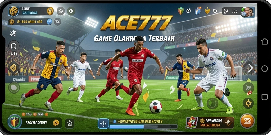 Screenshot gameplay ACE777 menampilkan aksi olahraga yang seru dan penuh semangat.