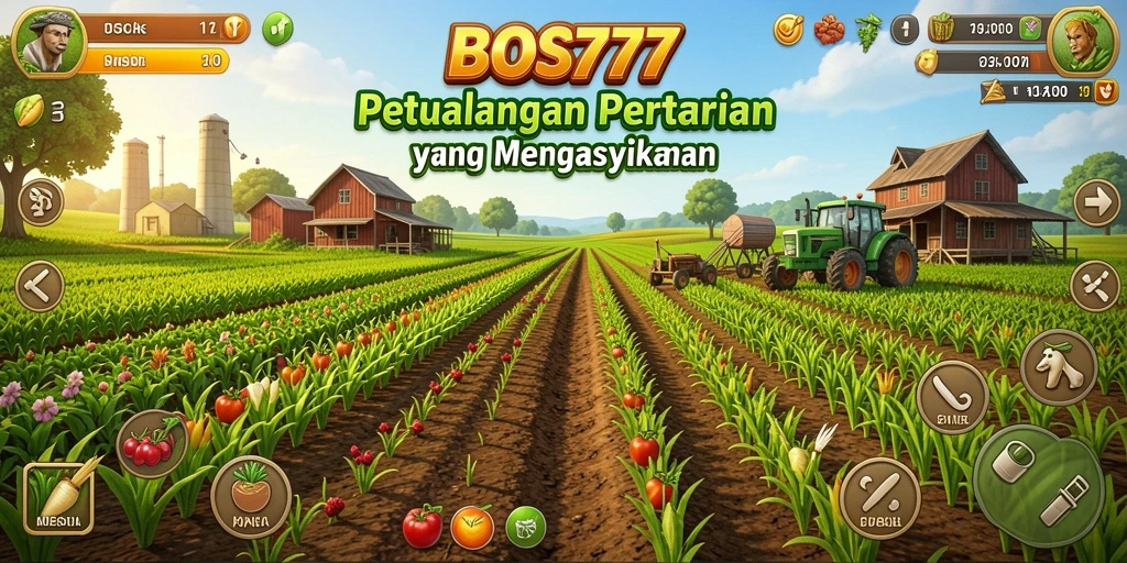 Tampilan gameplay yang menarik dalam BOS777 dengan berbagai aktivitas bertani.