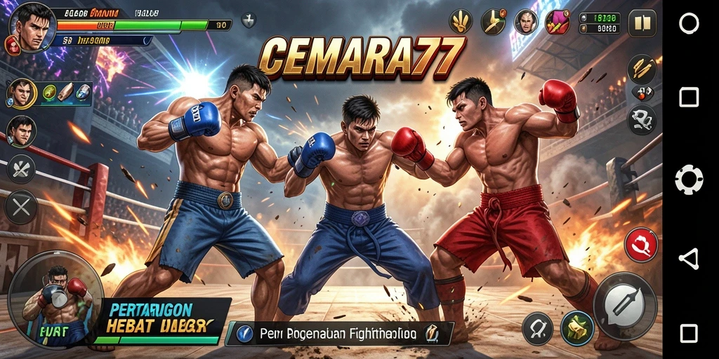 Tangkapan layar gameplay pertarungan seru CEMARA77.