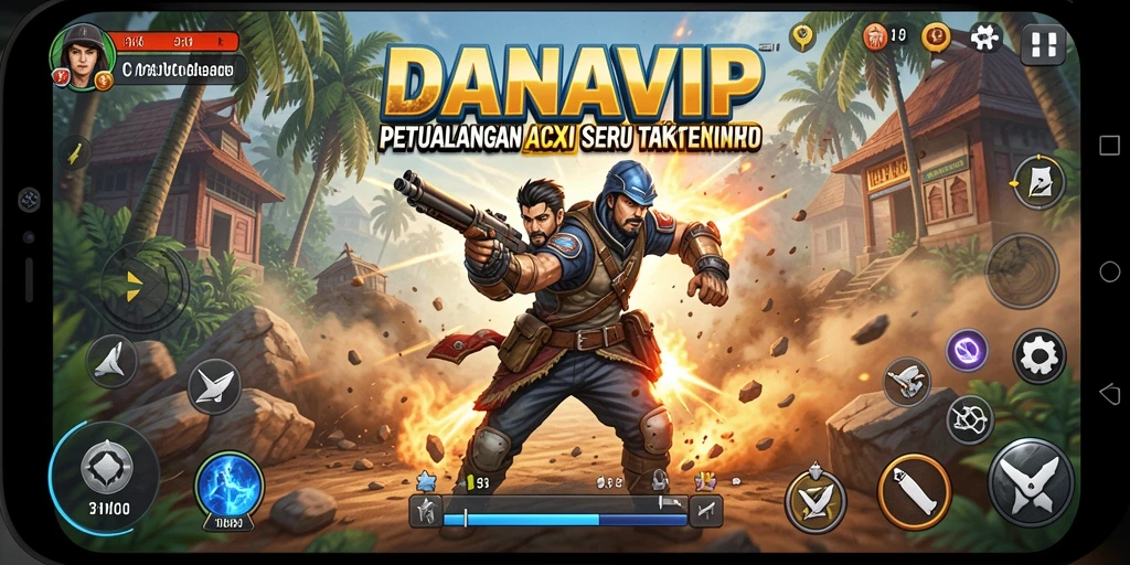 Tampilan aksi mendebarkan dalam gameplay DANAVIP dengan grafis yang menawan.