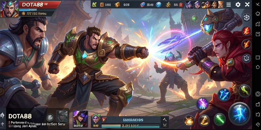 Tampilan gameplay seru dan menegangkan di DOTA88.
