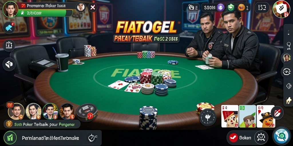 Screenshot utama FIATOGEL menampilkan gameplay Poker yang seru.