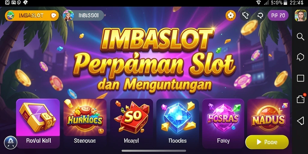 Screenshot gameplay IMBASLOT menampilkan tema slot yang menarik dan efek visual yang memukau.