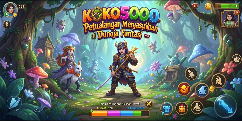 Screenshot utama KOKO5000 menampilkan gameplay petualangan yang menegangkan.