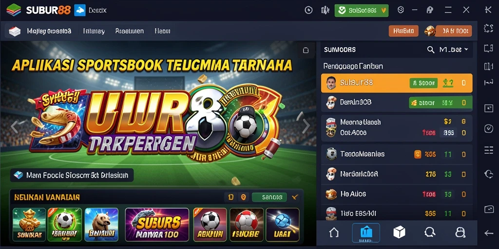 Tampilan utama SUBUR88 dengan berbagai pilihan taruhan olahraga.