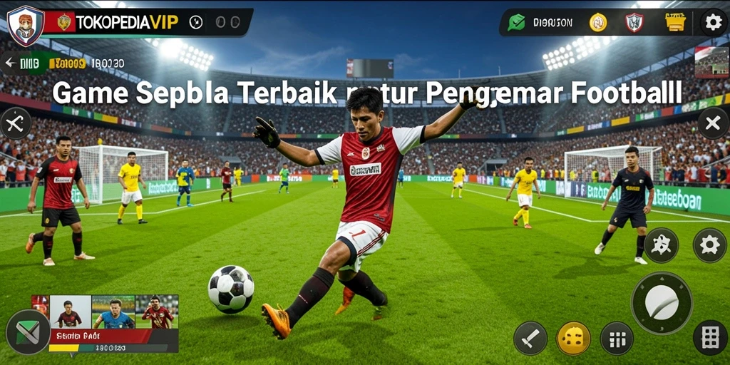 Screenshot gameplay seru di TOKOPEDIAVIP dengan aksi sepak bola yang menegangkan.